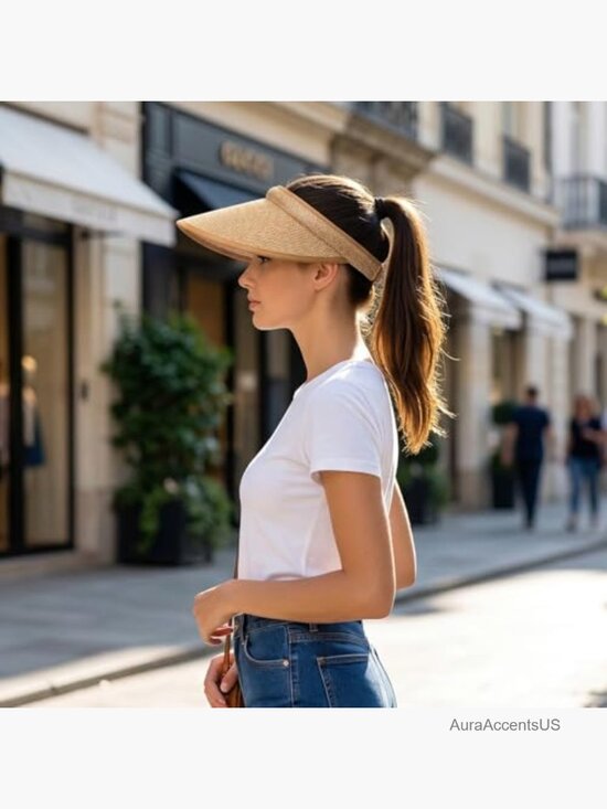 4 Pack Sun Visor Hats for Women Wide Brim Adjustable Headband Sports Golf Tennis